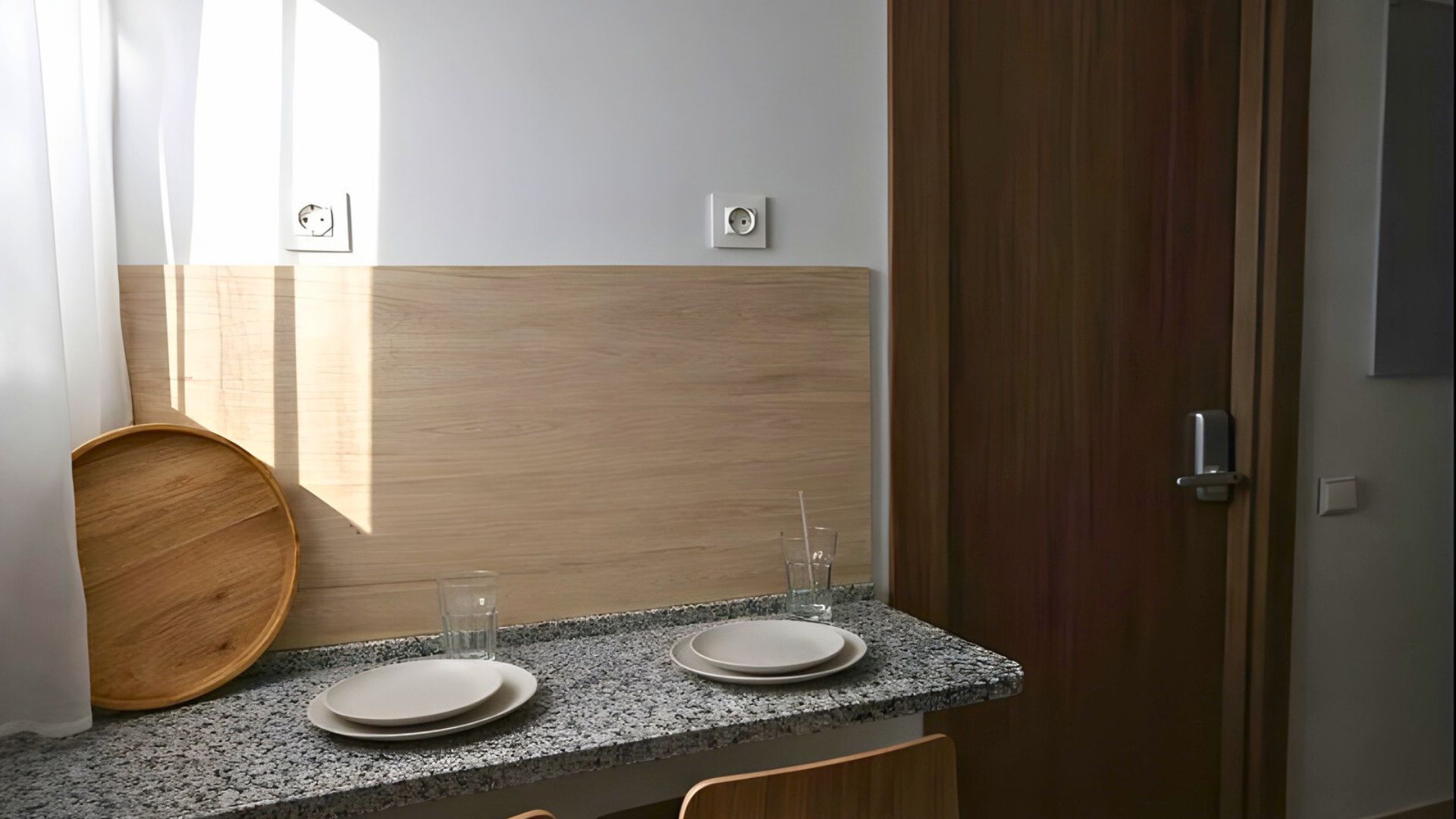 Cocina equipada en estudio 2Dio de la residencia Stephouse Madrid Vicálvaro.