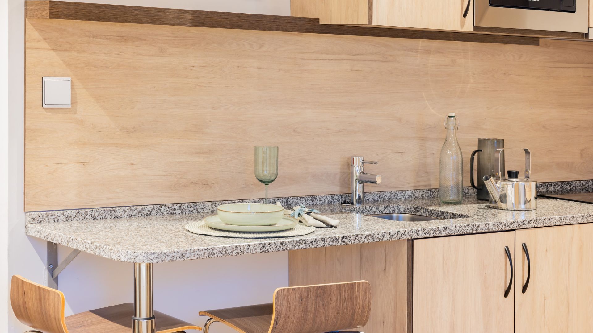 Cocina equipada en estudio para estudiantes en Pozuelo