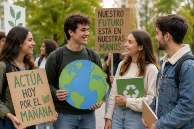 estudiantes participando en actividades sostenibles