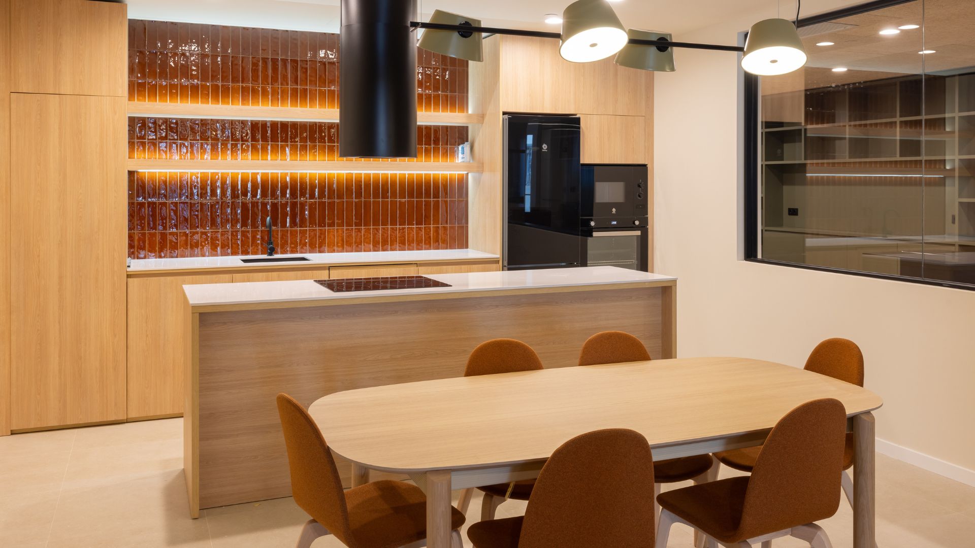 Clean and organized shared kitchen