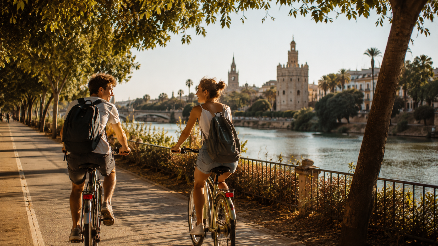 Paseo en bicicleta junto al río