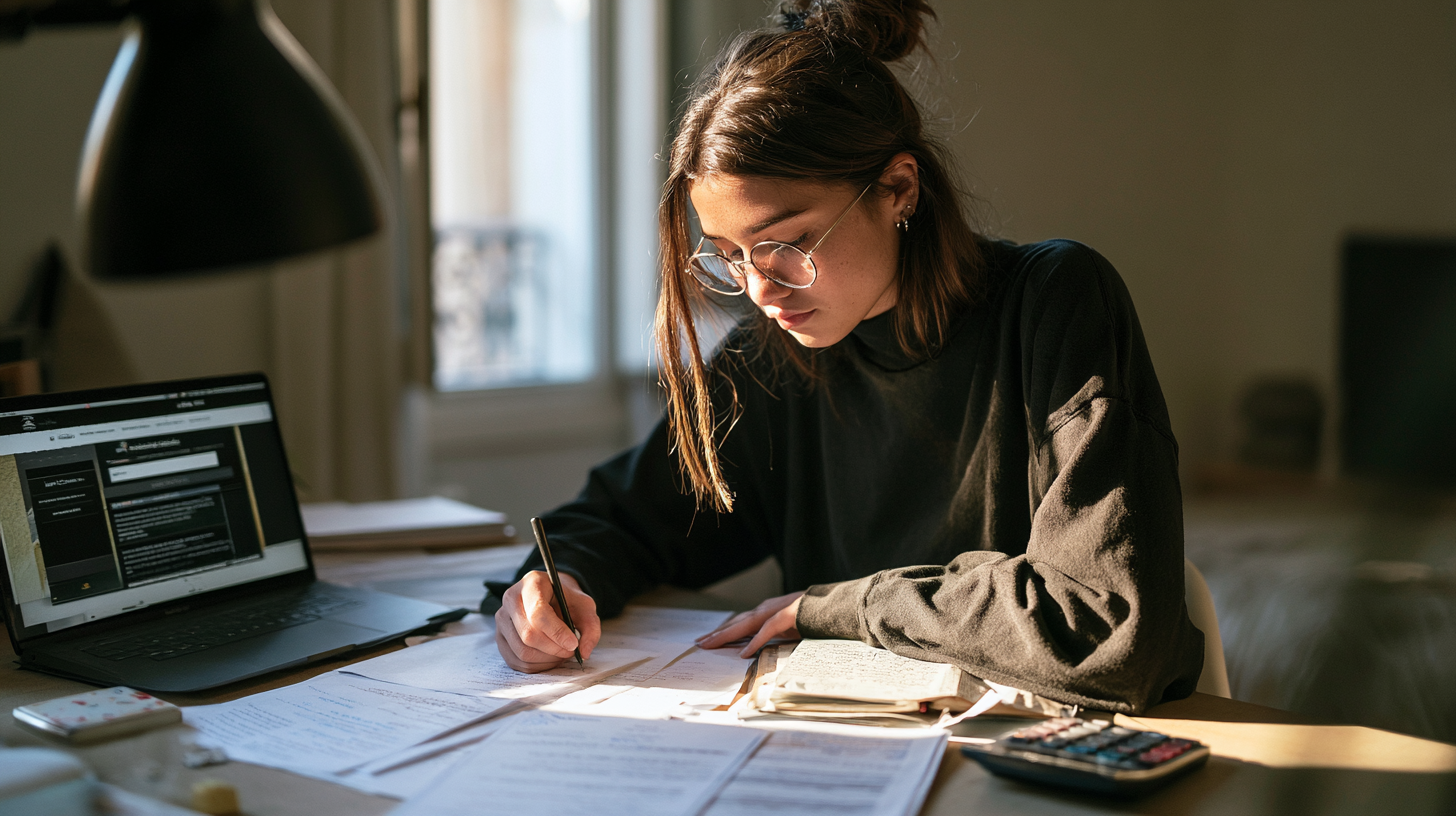 estudante a comparar opções universitárias