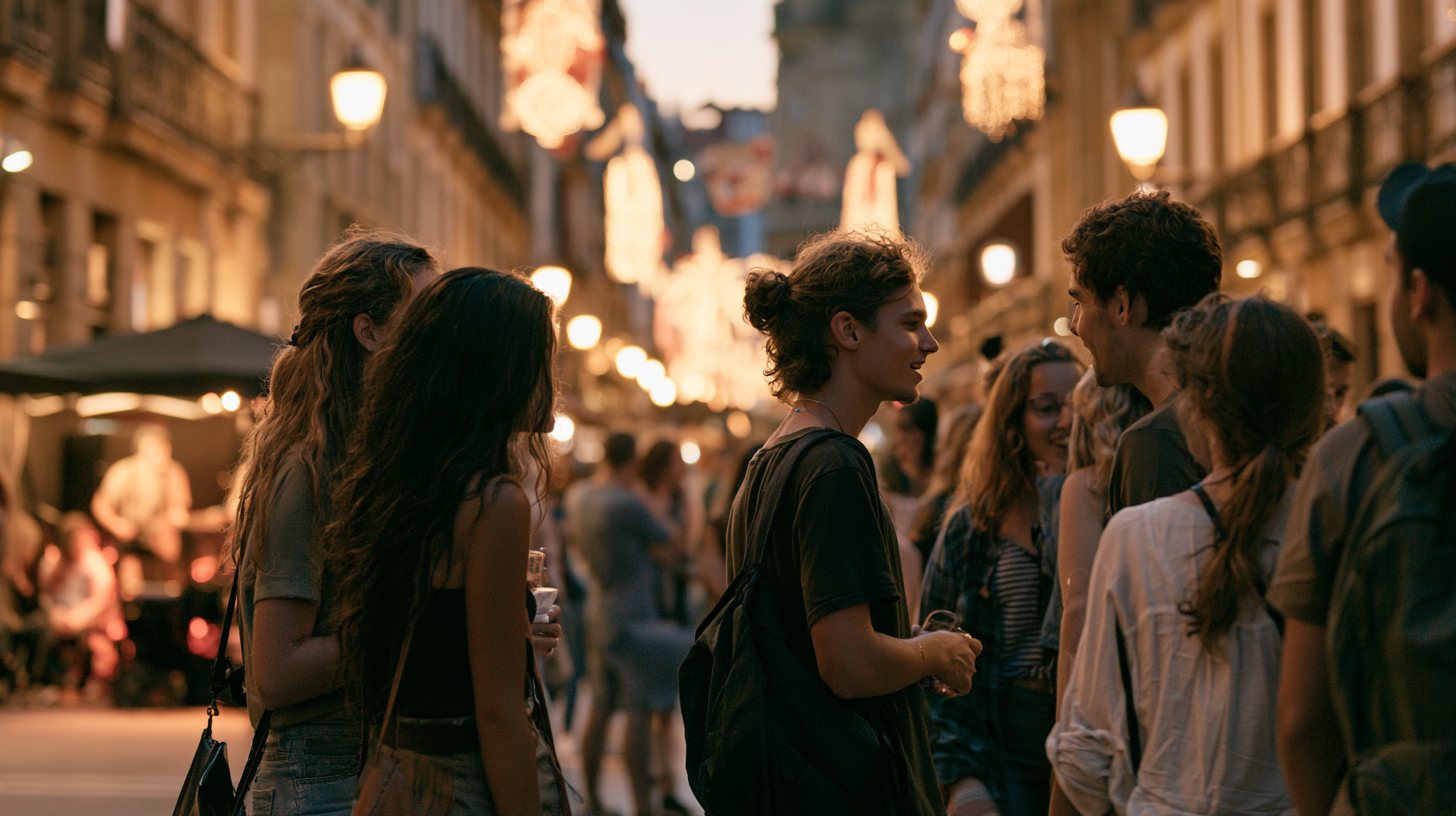 Jóvenes disfrutando de fiestas