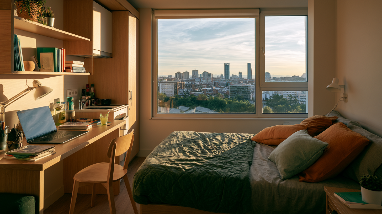 Habitación de estudiantes en residencia universitaria