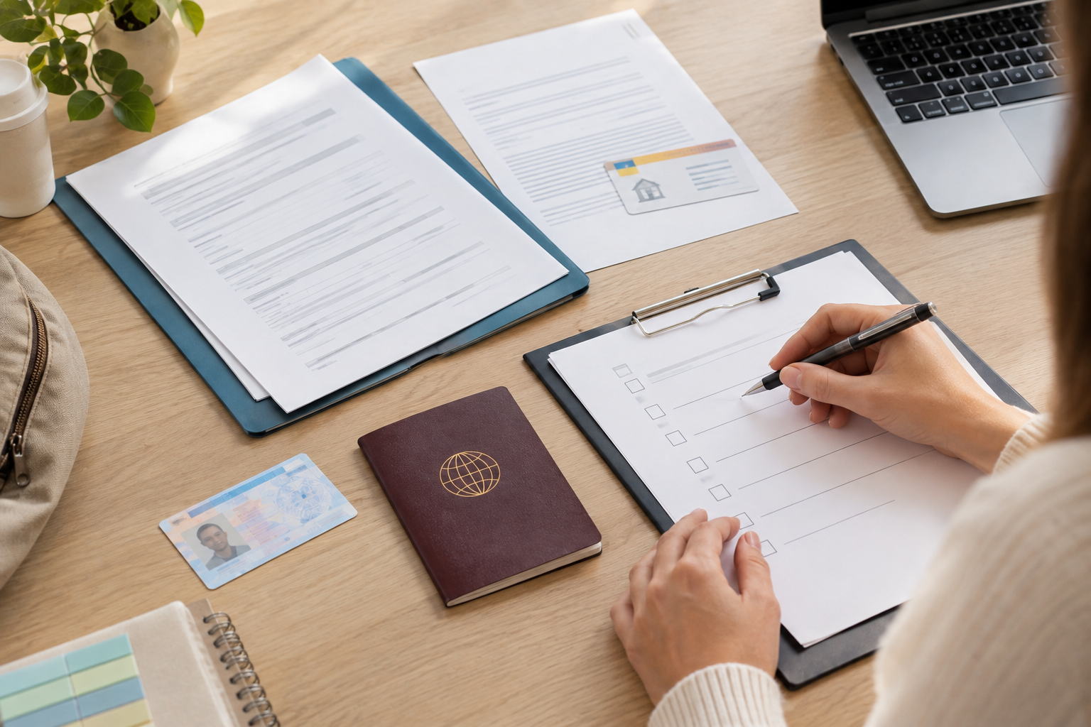 Checklist de documentos sobre escritorio